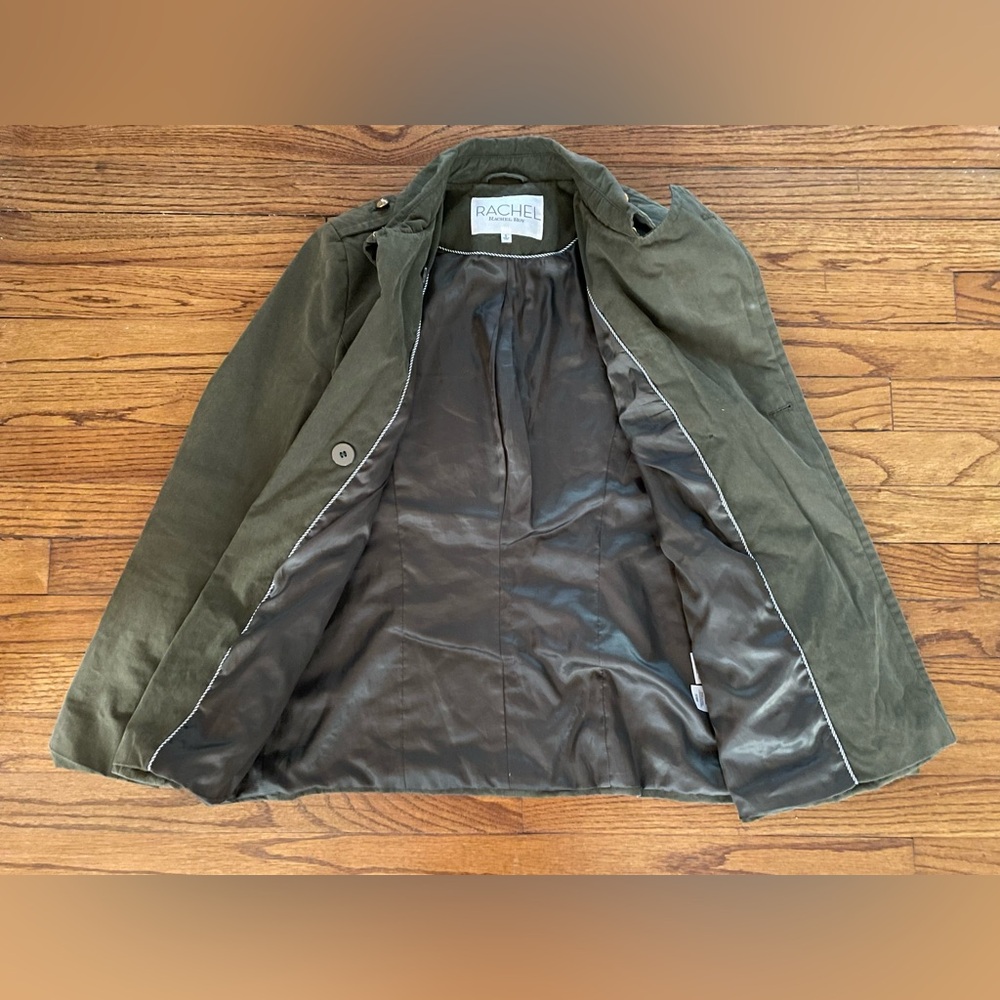 Rachel Roy Olive Green Goldtone Buttons Military Style Jacket Women’s Size Small - Picture 6 of 9